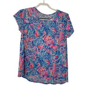 Lilly‎ Pulitzer Cotton Colorful Print Short Sleeve Top S